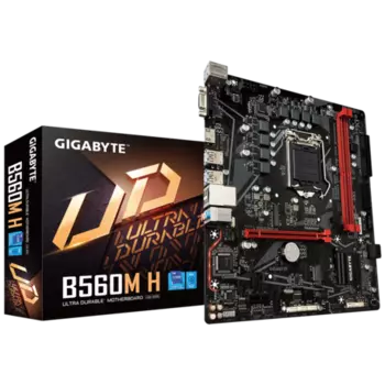 Материнская плата GIGABYTE B560M H, Socket1200, Intel B560, 2xDDR4, PCI-Ex16, 4SATA3, 7.1-ch, GLAN, 6 USB 3.2, VGA, HDMI, mATX, Retail