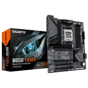 Материнская плата GIGABYTE B650 EAGLE, AM5, AMD B650, 4xDDR5 DIMM, 3PCI-Ex16, 4SATA3, 7.1-ch, GLAN, 4 USB 3.2, 2 USB Type-C, HDMI, DP, ATX, Retail