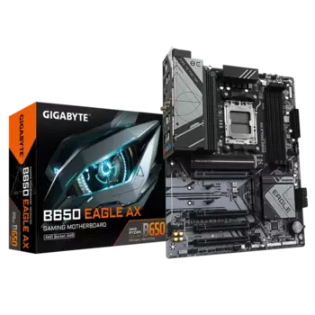 Материнская плата GIGABYTE B650 EAGLE AX, AM5, AMD B650, 4xDDR5 DIMM, 3PCI-Ex16, 4SATA3, 7.1-ch, GLAN, 4 USB 3.2, 2 USB Type-C, HDMI, DP, ATX, Retail