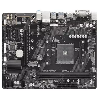 Материнская плата GIGABYTE GA-A320M-H , SocketAM4, AMD A320, 2xDDR4, PCI-Ex16, 4SATA3, 7.1-ch, GLAN, 6USB 3.1, DVI, HDMI, mATX, Retail