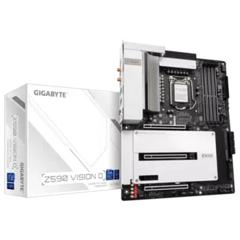 Материнская плата GIGABYTE Z590 VISION D, Socket1200, Intel Z590, 4xDDR4, 3PCI-Ex16, 6SATA3, 7.1-ch, 2x2500 Мбит/с, 8USB 3.2, USB Type-C, HDMI, ATX, Retail