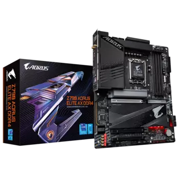 Материнская плата GIGABYTE Z790 AORUS ELITE AX DDR4, Socket1700, Intel Z790, 4xDDR4, 3PCI-Ex16, 4SATA3, 7.1-ch, 2.5GLAN, 7 USB 3.2, 2 USB Type-C, HDMI, ATX, Retail