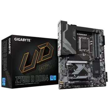 Материнская плата GIGABYTE Z790 D DDR4, Socket1700, Intel Z790, 4xDDR4, 2PCI-Ex16, 6SATA3, 7.1-ch, 2.5GLAN, 7 USB 3.2, 2 USB Type-C, HDMI, ATX, Retail