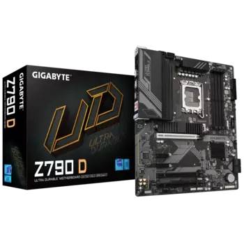 Материнская плата GIGABYTE Z790 D, Socket1700, Intel Z790, 4xDDR5 DIMM, 3PCI-Ex16, 4SATA3, 7.1-ch, 2.5GLAN, 7 USB 3.2, 2 USB Type-C, HDMI, DP, ATX, Retail