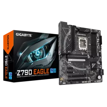Материнская плата GIGABYTE Z790 EAGLE, Socket1700, Intel Z790, 4xDDR5 DIMM, 3PCI-Ex16, 4SATA3, 7.1-ch, 2.5GLAN, 7 USB 3.2, 2 USB Type-C, HDMI, DP, ATX, Retail