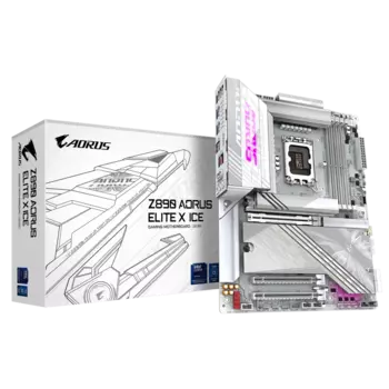 Материнская плата GIGABYTE Z890 AORUS ELITE X ICE, LGA1851, Intel Z890, 4xDDR5 DIMM, 3PCI-Ex16, 4SATA3, 7.1-ch, 2.5GLAN, 8 USB 3.2, 2 USB Type-C, DP, Type-C DP, ATX, Retail