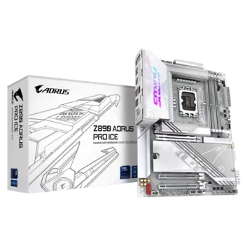 Материнская плата GIGABYTE Z890 AORUS PRO ICE, LGA1851, Intel Z890, 4xDDR5 DIMM, 3PCI-Ex16, 4SATA3, 7.1-ch, 2.5GLAN, 8 USB 3.2, 3 USB Type-C, Type-C DP, ATX, Retail