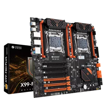 Материнская плата HUANANZHI X99-F8D PLUS, 2xSocket2011-3, 2xIntel Xeon E5-2690v4, iC612, 8xDDR4, 3PCI-Ex16, 3PCI-Ex8, 3xM.2-PCI-E/SATA, 6SATA3, 7.1-ch, 2x2.5GLAN, 8xUSB 2.0, 6xUSB 3.0, E-ATX, Retail (HNZ-X99-F8D-PLUS-2690v4)