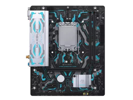 Материнская плата MaxSun B760M GAMING WIFI GANK, Socket1700, Intel B760, 2xDDR5 DIMM, PCI-Ex16, 3SATA3, 7.1-ch, 2.5GLAN, 4 USB 3.2, 1 USB Type-C, VGA, HDMI, mATX, Retail
