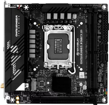 Материнская плата MaxSun Challenger B760ITX D5 WIFI, Socket1700, Intel B760, 2xDDR5 DIMM, PCI-Ex16, 4SATA3, 7.1-ch, GLAN, 2.5GLAN, 4 USB 3.2, 1 USB Type-C, HDMI, DP, mini-ITX, Retail