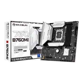 Материнская плата MaxSun Terminator B760M D4, Socket1700, Intel B760, 4xDDR4, PCI-Ex16, 4SATA3, 5.1-ch, 2.5GLAN, 4 USB 3.2, 1 USB Type-C, HDMI, DP, mATX, Retail