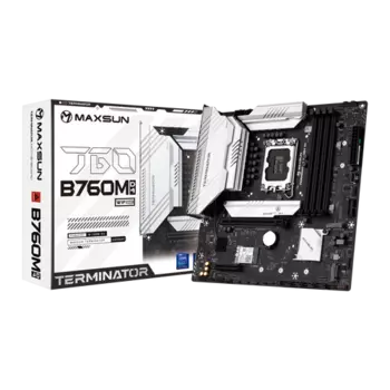 Материнская плата MaxSun Terminator B760M D4 WIFI6E, Socket1700, Intel B760, 4xDDR4, PCI-Ex16, 4SATA3, 5.1-ch, 2.5GLAN, 4 USB 3.2, 1 USB Type-C, HDMI, DP, mATX, Retail