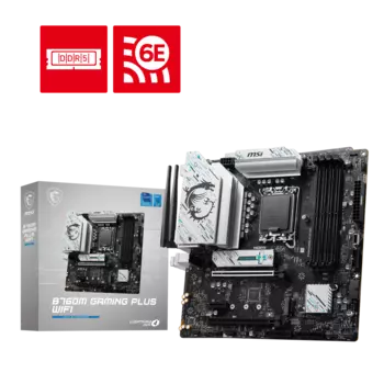 Материнская плата MSI B760M GAMING PLUS WIFI, Socket1700, Intel B760, 4xDDR5 DIMM, 2PCI-Ex16, 4SATA3, 7.1-ch, 2.5GLAN, 8 USB 3.2, 1 USB Type-C, HDMI, DP, mATX, Retail