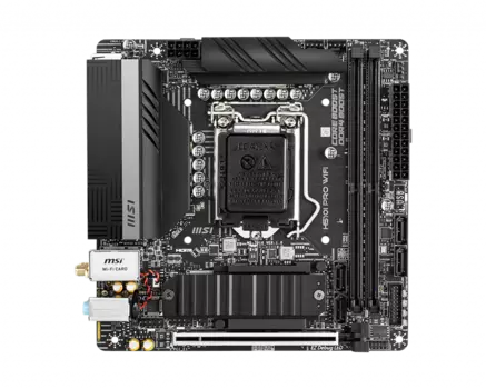 Материнская плата MSI H510I PRO WIFI, Socket1200, Intel H510, 2xDDR4, PCI-Ex16, 4SATA3, 7.1-ch, 2.5GLAN, 4USB 3.2, HDMI, DisplayPort, mini-ITX, Retail
