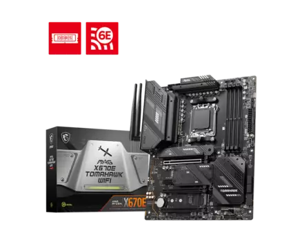 Материнская плата MSI MAG X670E TOMAHAWK WIFI, AM5, AMD X670, 4xDDR5 DIMM, 2PCI-Ex16, 4SATA3, 7.1-ch, 2.5GLAN, 10 USB 3.2, 2 USB Type-C, HDMI, DP, Type-C DP, ATX, Retail