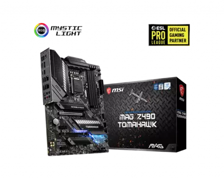 Материнская плата MSI MAG Z490 TOMAHAWK, Socket1200, Intel Z490, 4xDDR4, 2PCI-Ex16, 6SATA3, 7.1-ch, GLAN, 2.5GLAN, 7 USB 3.2, 2 USB Type-C, HDMI, DP, ATX, Retail