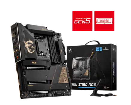 Материнская плата MSI MEG Z790 ACE, Socket1700, Intel Z790, 4xDDR5 DIMM, 3PCI-Ex16, 6SATA3, 7.1-ch, 2x2.5GLAN, 9 USB 3.2, 2 USB Type-C, Type-C DP, EATX, Retail