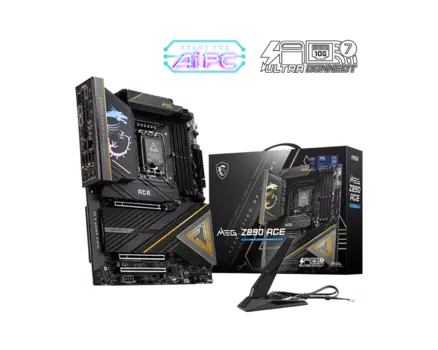 Материнская плата MSI MEG Z890 ACE, LGA1851, Intel Z890, 4xDDR5 DIMM, 3PCI-Ex16, 4SATA3, 7.1-ch, 10GLAN, 15 USB 3.2, 3 USB Type-C, HDMI, ATX, Retail