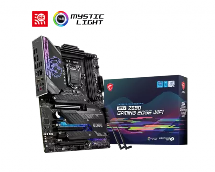 Материнская плата MSI MPG Z590 GAMING EDGE WIFI, Socket1200, Intel Z590, 4xDDR4, 3PCI-Ex16, 6SATA3, 7.1-ch, 2.5GLAN, 7 USB 3.2, 2 USB Type-C, HDMI, DP, ATX, Retail
