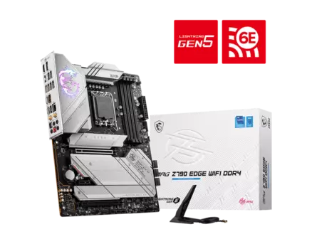 Материнская плата MSI MPG Z790 EDGE WIFI DDR4, Socket1700, Intel Z790, 4xDDR4, 2PCI-Ex16, 7SATA3, 7.1-ch, 2.5GLAN, 10 USB 3.2, 3 USB Type-C, HDMI, DP, ATX, Retail