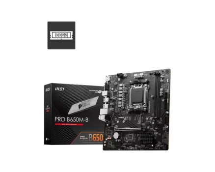 Материнская плата MSI PRO B650M-B, AM5, AMD B650, 2xDDR5 DIMM, PCI-Ex16, 4SATA3, 7.1-ch, 2.5GLAN, 6 USB 3.2, VGA, HDMI, mATX, Retail