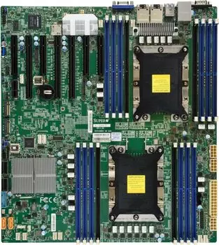 Материнская плата Supermicro X11DPH-T, 2xSocket3647, iC622, 16xDDR4, 3PCI-Ex16, 4PCI-Ex8, 2xM.2-PCI-E, 10SATA3 RAID 0/1/5/10, 2x10GLAN, 7xUSB 3.0, VGA, E-ATX, Bulk (MBD-X11DPH-T-B)