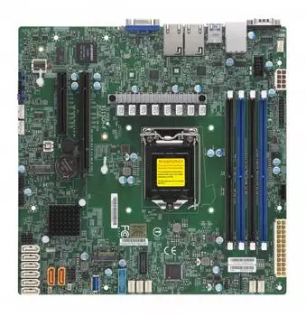 Материнская плата Supermicro X11SCH-F, 1xSocket1151v2, iC246, 4xDDR4, PCI-Ex16, PCI-Ex8, 2xM.2-PCI-E, 8SATA3 RAID 0/1/5/10, 2GLAN, 6xUSB 2.0, 5xUSB 3.1, VGA, mATX, Retail (MBD-X11SCH-F-O)