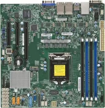 Материнская плата Supermicro X11SSH-LN4F, 1xSocket1151, iC236, 4xDDR4, PCI-Ex16, 2PCI-Ex8, 1xM.2-PCI-E, 8SATA3 RAID 0/1/5/10, 4GLAN, 6xUSB 2.0, 5xUSB 3.0, VGA, mATX, Bulk (MBD-X11SSH-LN4F-B)