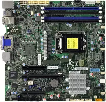 Материнская плата Supermicro X11SSZ-F, 1xSocket1151, iC236, 4xDDR4, PCI-Ex16, 4SATA3 RAID 0/1/5/10, 7.1-ch, 2GLAN, 9xUSB 2.0, 2xUSB 3.0, VGA, DVI, DisplayPort, mATX, Bulk (MBD-X11SSZ-F-B)