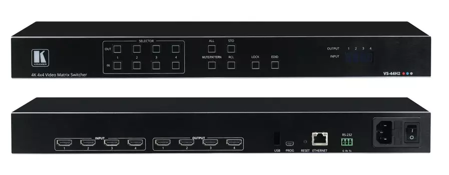 Матричный коммутатор Kramer VS-44H2, 4xHDMI-4xHDMI, 3840x2160, 18 Гбит/с (VS-44H2)