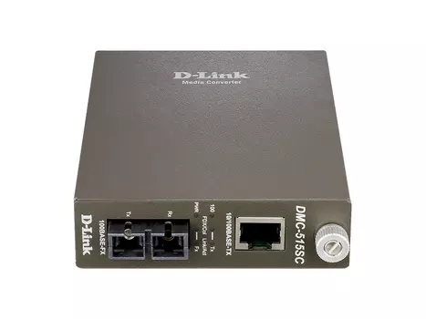Медиаконвертер D-Link DMC-515SC, RJ-45x100 Мбит/с, SCx100 Мбит/с, SM, двойной, 15 км, (DMC-515SC/E)