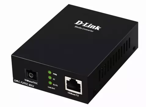 Медиаконвертер D-Link DMC-F20SC-BXU, RJ-45x100 Мбит/с, SCx100 Мбит/с, SM, Tx:1310, Rx:1550, 20км, (DMC-F20SC-BXU/B1A)