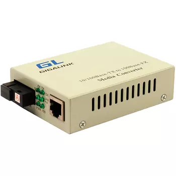 Медиаконвертер Nikomax (Gigalink), RJ-45x100 Мбит/с, SCx100 Мбит/с, Tx:1550, Rx:1310, 20км, (GL-MC-UTPF-SC1F-18SM-1550)