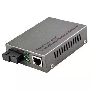 Медиаконвертер OSNOVO OMC-1000-11S5B, RJ-45x1 Гбит/с, SC, SM, Tx:1550, Rx:1310, 20 км, (OMC-1000-11S5B)