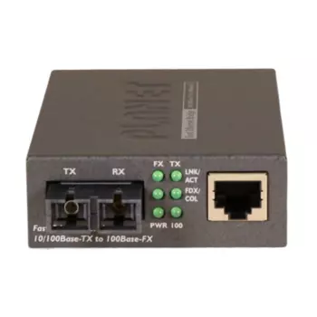 Медиаконвертер Planet FT-802S35, RJ-45x100 Мбит/с, SCx100 Мбит/с, SM, двойной, Tx:1310, Rx:1310, 35 км