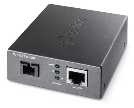 Медиаконвертер TP-Link TL-FC111B-20, SCx100 Мбит/с, RJ-45x100 Мбит/с, SM, Tx:1310, Rx:1550, 20 км, (TL-FC111B-20)