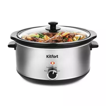 Медленноварка Kitfort КТ-208 3.5 л, 280 Вт, серебристый/черный (КТ-208)