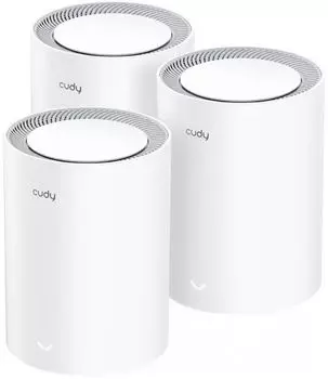 Mesh система Cudy M3000, 802.11a/b/g/n/ac/ax, 2.4/5ГГц, до 2976 Мбит/с, LAN 1x1Гбит/с, WAN 1x2.5 Гбит/с, внутренних антенн: 5, комплект 3 (M3000(3-Pack))