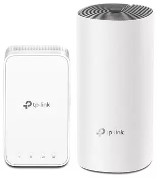 Mesh система TP-LINK Deco AC1200, 802.11a/b/g/n/ac, 2.4/5ГГц, до 1167 Мбит/с, LAN 2x100 Мбит/с, WAN 1x100 Мбит/с, внутренних антенн: 2, комплект 2