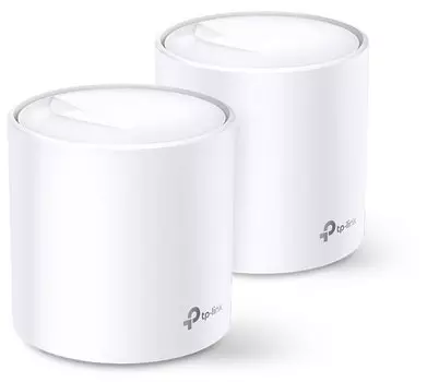 Mesh система TP-LINK DECO X20, 802.11a/b/g/n/ac/ax, 2.4/5ГГц, до 1201 Мбит/с, LAN 1x1Гбит/с, WAN 1x1 Гбит/с, внутренних антенн: 4, комплект 2 (DECO X20(2-PACK))