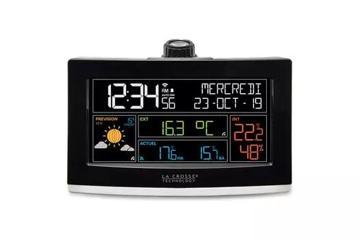 Метеостанция с беспроводным датчиком, температура в помещении / температура снаружи / влажность в помещении / влажность снаружи, черный, LaCrosse WS6837 (WS6837)