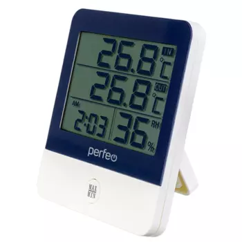 Метеостанция, с проводным датчиком, температура в помещении / температура снаружи / влажность в помещении, белый, Perfeo Kammuri (PF_C3661)