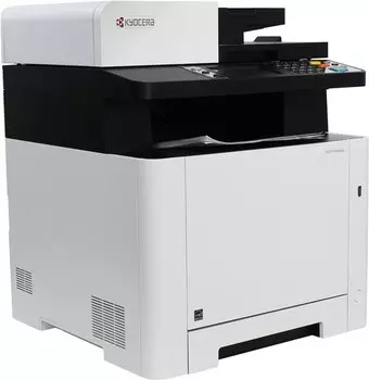 МФУ лазерный Kyocera Ecosys M5526cdn, A4, цветной, 26 стр/мин (A4 ч/б), 26 стр/мин (A4 цв.), 1200x1200 dpi, дуплекс, ДАПД-50 листов, факс, сетевой, USB, белый/черный (1102R83NL0/1102R83NL1)