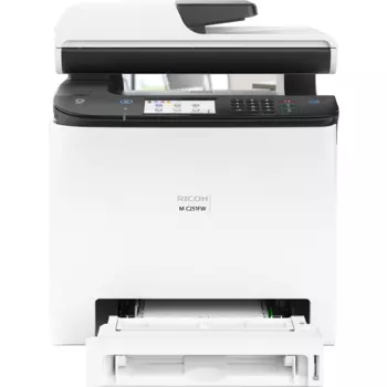 МФУ лазерный Ricoh M C251FW, A4, цветной, 25 стр/мин (A4 ч/б), 25 стр/мин (A4 цв.), 600x600 dpi, дуплекс, ДАПД-50 листов, сетевой, Wi-Fi, USB, белый/черный (408545)