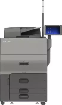 МФУ лазерный Ricoh Pro C5300S, SRA3, цветной, 65 стр/мин (A4 ч/б), 65 стр/мин (A4 цв.), 35 стр/мин (A3 ч/б), 35 стр/мин (A3 цв.), 1200x4800 dpi, дуплекс, ДАПД-220 листов, факс, сетевой, USB, серый, требуется запуск через АСЦ (409394)