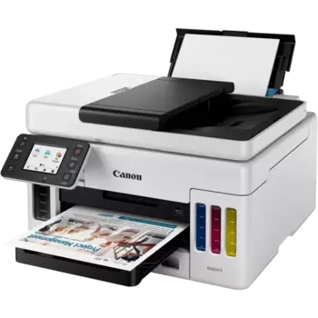 МФУ струйный Canon Maxify GX6040, A4, цветной, 24стр/мин (A4 ч/б), 15.5стр/мин (A4 цв.), 1200x600dpi, дуплекс, АПД-50 листов, СНПЧ, сетевой, Wi-Fi, USB (4470C009)