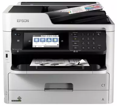МФУ струйный Epson WorkForce Pro WF-M5799DWF, A4, ч/б, 24стр/мин (A4 ч/б), 0стр/мин (A4 цв.), 1200x2400dpi, дуплекс, ДАПД-50 листов, факс, сетевой, Wi-Fi, USB (C11CG04401)
