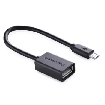 Кабель-переходник (адаптер) Micro USB(Bm)-USB(Af), экранированный, 10 см, черный, UGREEN US133 (10396)