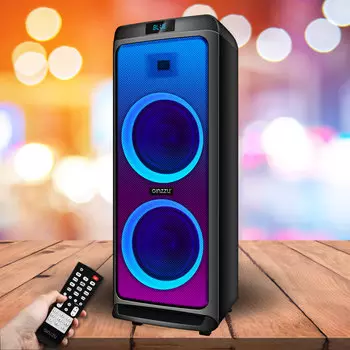 MIDI-система Ginzzu GM-205, 120 Вт, FM, AUX, USB, microSD, Bluetooth, подсветка, черный (4894194106176)