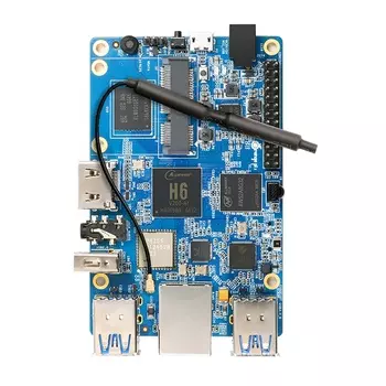 Микрокомпьютер Orange Pi 3, Allwinner H6 1.8 ГГц, 2 Гб LP-DDR3, 8 Гб eMMC, GLAN, WiFi, BT, 4xUSB 2.0, 4xUSB 3.0, HDMI (Orange Pi 3)